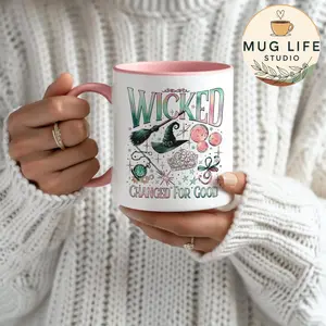 Wicked Changed For Good Mugs, Wicked Defy Gravity Mugs, Wizard of Oz Mugs, Wicked The Musical, Wizard Movie Fan Mugs, Wicked Fan Gift