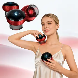 Intelligent electric cupping, reddish, portable neck, shoulder and back muscle massage, automatic closing massager-muscle massager, back, neck and shoulder scraping massage tool, red hot compress cupping massage instrument.