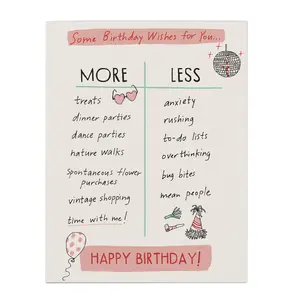 Julia Rothman Birthday More/Less Greeting Cards