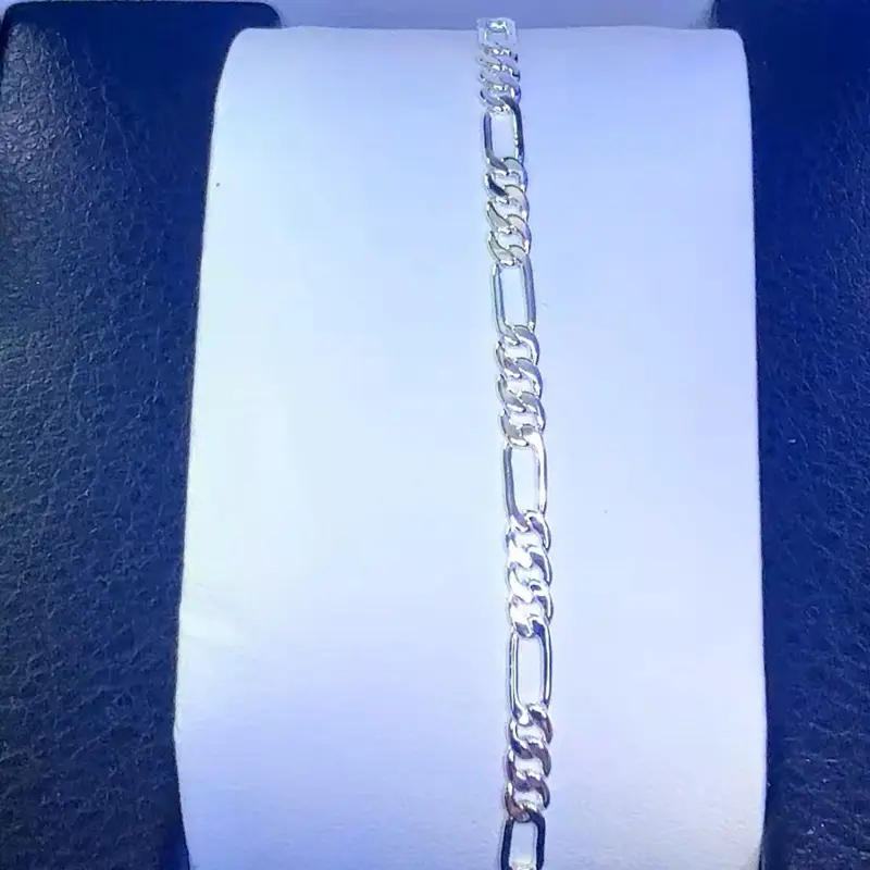 Figaro Bracelet, 3.4mm Thickness, 8in Length