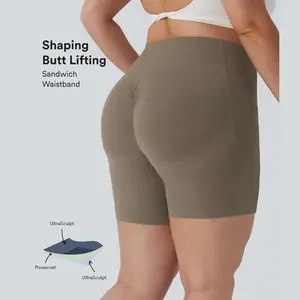 Plus Size Halara UltraSculpt High Waisted Scrunch Butt Lifting Tummy Control Shaping Training Biker Shorts 7'' with Pockets
