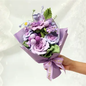 A exquisite, hand-knitted yarn bouquet—featuring soft, everlasting blooms—makes for the perfect holiday gift.