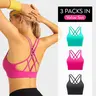 RUNNING GIRL Women's Seamless Padded Workout Bralette - Female Sports Bra with Removable Cups, Criss Cross Back, Sexy Straps, Breezy Airflow, Activewear Vibes - Cross-Strap Sports Bra for Yoga, Gym Use