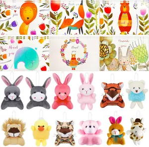 12 Pack Easter Mini Animal Plush Toy Small Plush Stuffed Animals for Birthday,Theme Party,Easter Basket Stuffers Fillers,Christmas,Classroom Prize, Valentine Gift