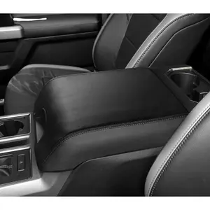 Center Console Cover for Ford F150 2015-2020 & F250 F350 F450 2017-2022 Accessories Console Armrest Cover for Ford Expedition 2018-2024 Armrest Protector (Black with Black Stitches, 2015-2020)