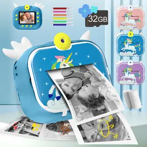 Mini Thermal Portable Lnstant Printing Camera for Kids, 3/5/10S Delayed Photography with USB Charger 800Mah Battery And Three Rolls Printing Paper, Perfect for Early Education And Birthday Gifts