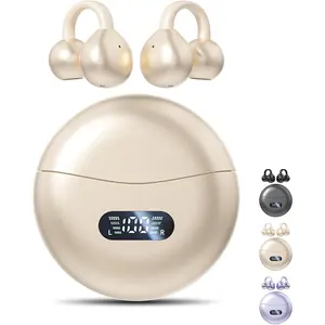 Clip  Earbuds,Open Ear Earbuds   5.4, Lightweight Open Ear Headphones with Mic 60H ,, for , Running, Small Ears & Glasses Wearers,Workouts