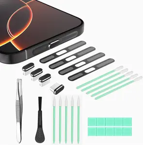 USB C Dust Plug Cover for Charging Port, Type C Cleaning Kit & Speaker Cleaner, Phone Accessories for iPhone 15/16/17 Plus Pro Only USA