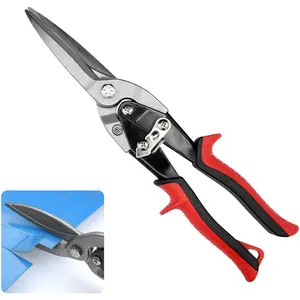 12" Aviation Tin Snips with Forged , Heavy Duty Long Straight Cutters Shears for  Sheet Metal,  & DIY Projects.