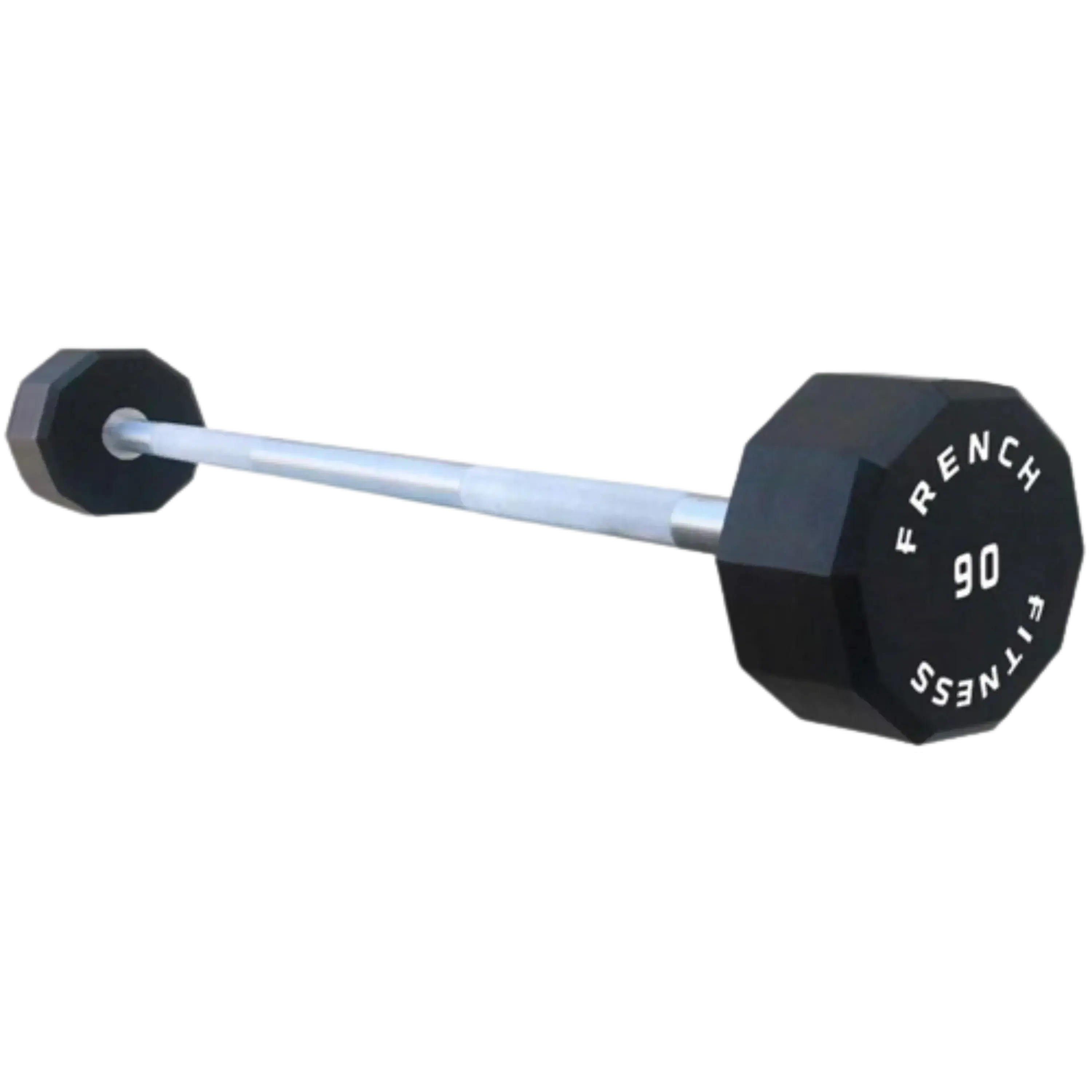 French Fitness Straight Urethane Barbell - 90 lbs Single, Urethane Material Barbells, Virtually Maintenance-Free (New)