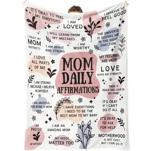 New Mom Gift Blanket — "Mom's Daily Affirmations" Theme: An essential and thoughtful gift designed specifically for first-time moms, expectant mothers, and new moms—perfect for pregnancy and the postpartum period. It also makes a heartwarming present for