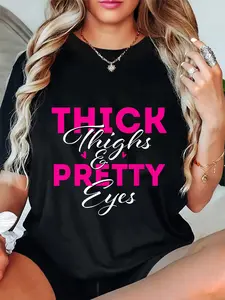 100% Cotton Thick Thighs & Pretty Eyes - Workout Fitness T-Shirt