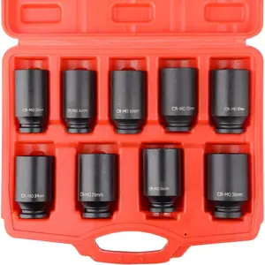 9 Pcs Axle Nut Hub Impact 1/2" Drive Socket 29 30 31 32 33 34 35 36 38mm Socket Set