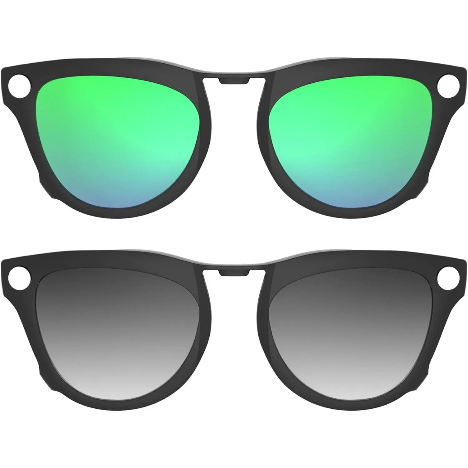 SummerVibes 2-Count Rectangle Polarized Clip-On Lenses - Smart Color-Changing Clip for Meta Skyler & Gen 2 (RW4010/RW4014 52-20), UV Protection Outdoor Sports Accessories for Beach Skiing Glare-Free Eye Protection (Brown+Grey) - Family Gift, Climbing