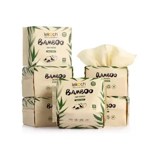 Bamboo Dry Wipes - 100% Biodegradable & Hypoallergenic| Makeup Remover & Baby Wipes| 6 Packs (300 Count, 8x8 Inches)| Soft for Wet/Dry Use
