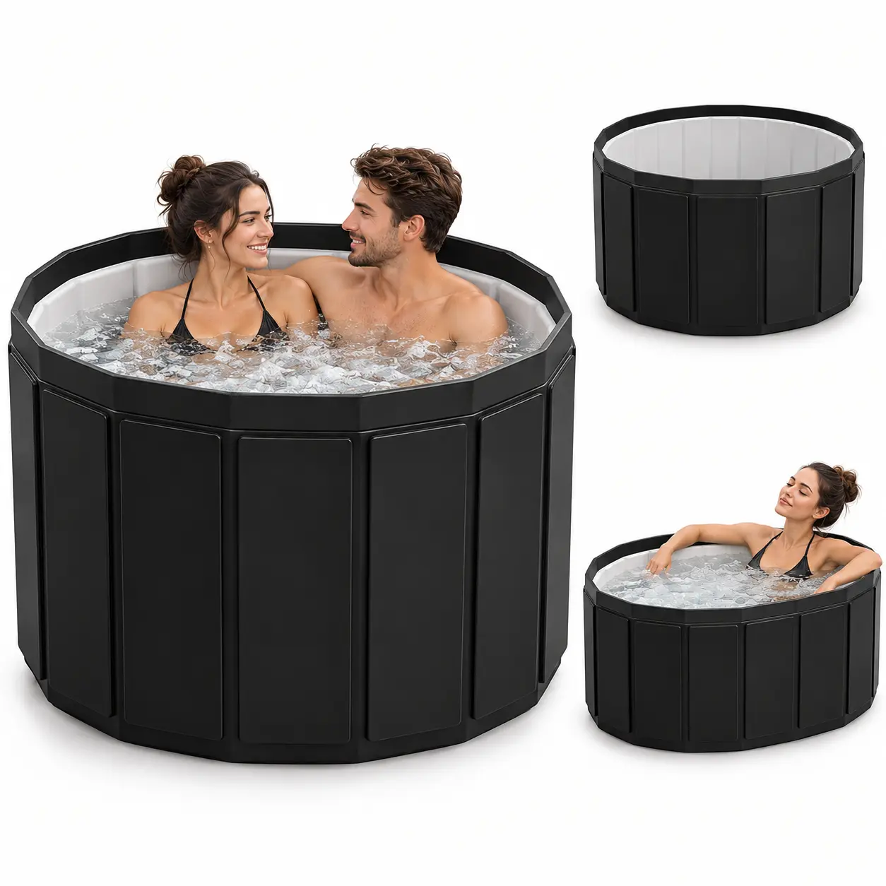 Portable Bathtub for Adults, Foldable Soaking Bathtub for Hot SPA & Ice Bath, Foldable Small Bathtub for Bathing, 6-Layer Insulated Portable Tub, Space-Saving（25.6" × 41.3"）#SummerVibes