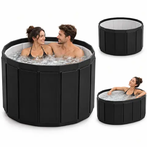 Portable Bathtub for Adults, Foldable Soaking Bathtub for Hot SPA & Ice Bath, Foldable Small Bathtub for Bathing, 6-Layer Insulated Portable Tub, Space-Saving（25.6" × 41.3"）#SummerVibes