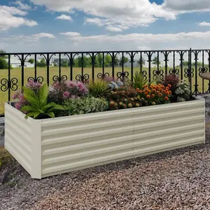 GARVEE 2pcs-8 * 4 * 2ft Outdoor Metal Raised Garden Bed，Deep Root Box Planter for Growing Vegetables and Herbs, Flowers, Herbs, and Succulents w/ 350 Gallon Capacity-Green