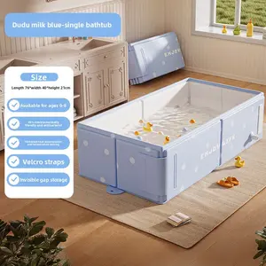 Baby Bathtub, 30x16 Inch Foldable Portable Bath Tub, Thickened Five-Layer Design, Suitable for Infants 0-5 Years Old, Easy to Use