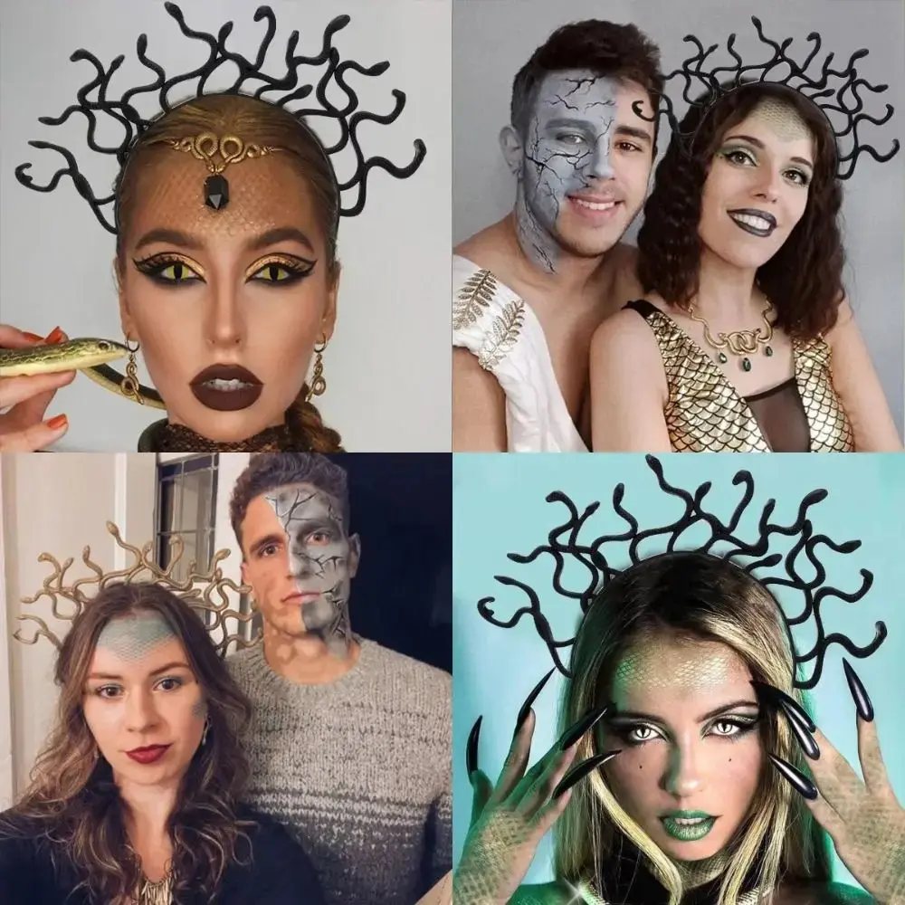Halloween Snake Hair Headband, Greek Mythology Medusa Hair Hoop, Scary Costume Headwear for Cosplay, Stage Performance & Party