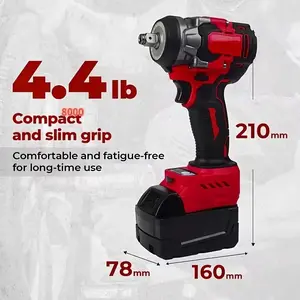 Brushless electric impact wrench, suitable for 18V battery, wireless 600N electric impact wrench, 450FT-LBS high torque cordless impact driver, 3-in-1 electric impact wrench, suitable for home decoration, etc., small and portable, tools only (excluding ba