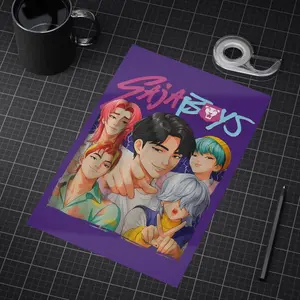 Saja Boys Demon Hunters Print Colorful Wall Decor, Gift for Friends, Anime Art, Stylish Room Decoration, Anime Fan Art