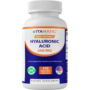 Vitamatic Hyaluronic Acid Supplements 200mg - Supports Healthy Connective Tissue and Joints - Promote Youthful Healthy Skin - 120 Capsules