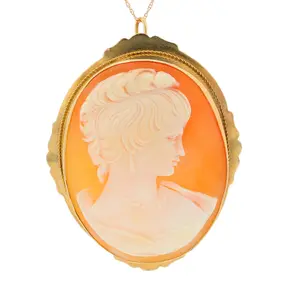 10K RG Cameo Pendant