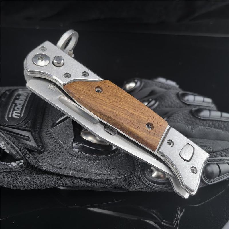 N690 Steel AK47 EDC Folding Knife – Sharp, Durable Pocket Knife with Wooden Handle, Compact Outdoor Tool for Camping, Hunting, Hiking & Everyday Carry – Great Gift Choice for Men Survival Gear