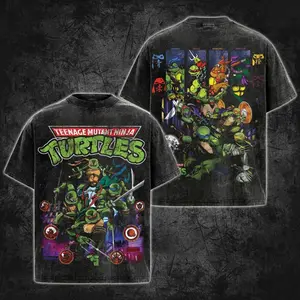 [HA] Teenage Mutant Ninja Turtles Graphic Premium Cotton T-Shirt (Made In US), TMNT Cartoon Graphic Tee, Vintage Ninja Turtles Fans Shirt, Comic Book Outfit, Gift For Hero Fans. JNX