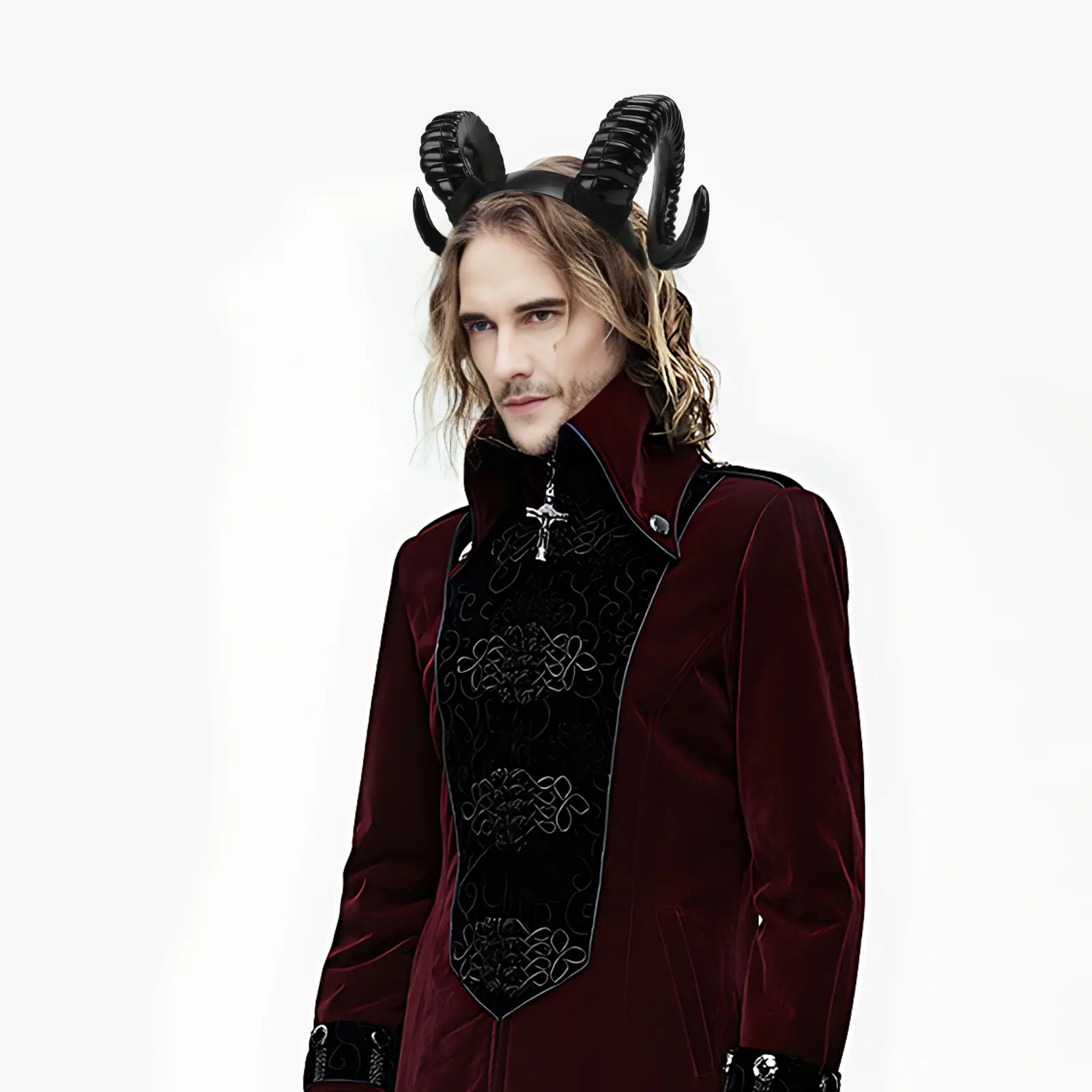 Evil Horns Headband Gothic Accessory Halloween Costume Prop ABOOFAN Gothic Sheep Horn Headbands Devil Horn Headband  main image 3