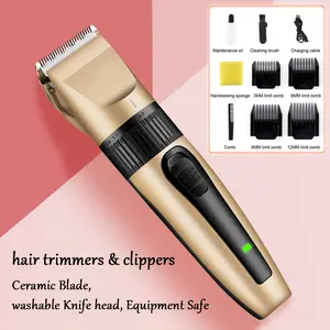 Professional Hair Clippers, USB Chargeable Hair Trimmer Kit, Ceramic Blade, Washable Knife Head, Equipment Safe, Body Hair Trimmer, Hair Styling Tools, Barber Clippers Hair Cutting Kit, Men's Grooming Kit, Christmas Gifts ,Durable Plastic Titanium Comfort