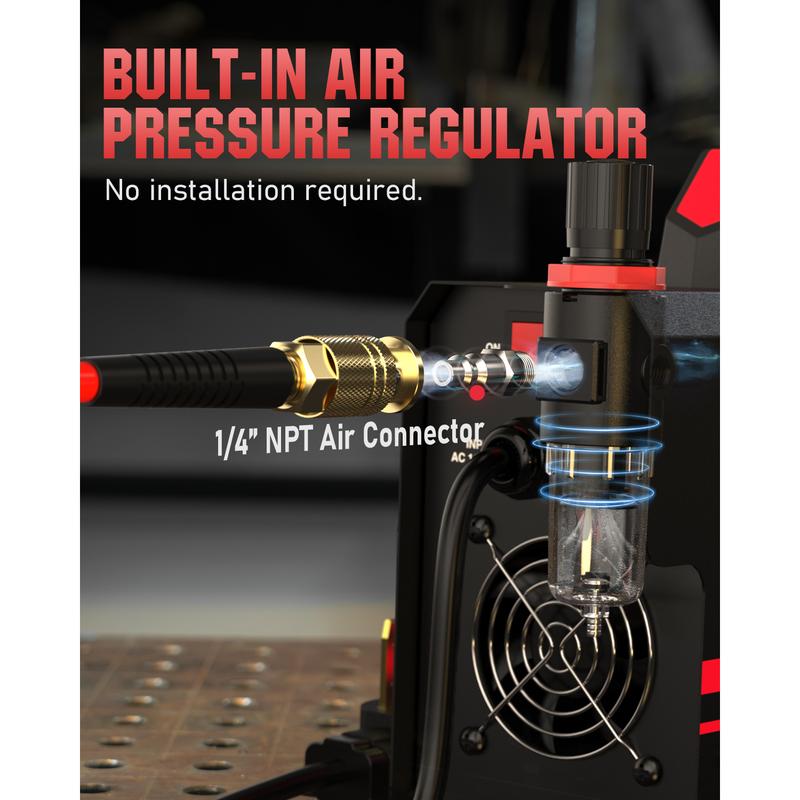 YESWELDER CUT-50DS 50Amp 110/220V Plasma Cutter, Digital Display Air Power Plasma Cutting Machine - 2T/4T and 16/25" Max Cut