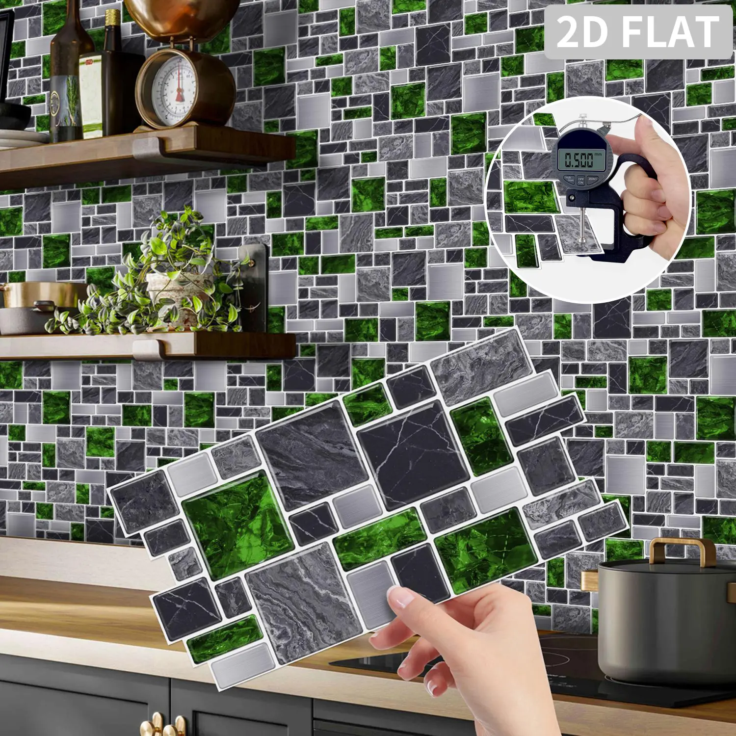 Pvc Self-Adhesive Splash Proof Wall Sticker, Self Adhesive Wallpaper - Striped Marble Pattern, Available In 12/24 Packs, Seamless Splicing Design, Perfect For Smooth Walls In Bathrooms, Kitchens, Waterproof And Easy To Clean, Home Use