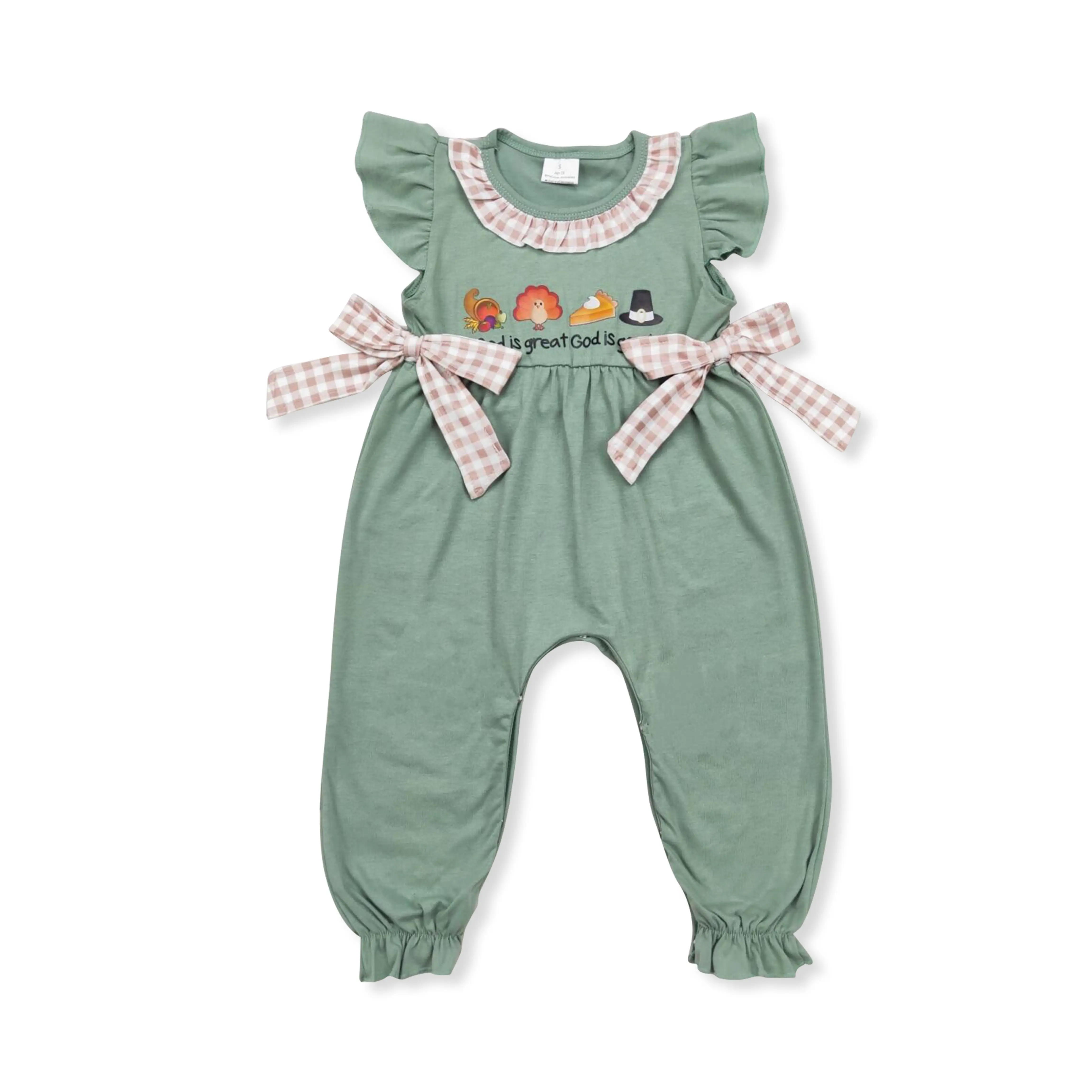 Thanksgiving turkey Printed OnePieces for Girls