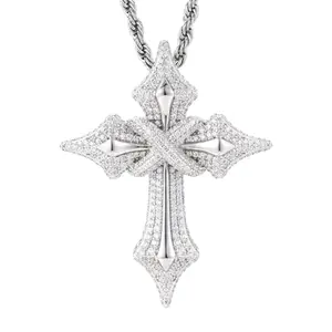 【#P785】Infinite Symbol Cross Pendant UCCIYO Lab-Created Moissanite S925 Sterling Silver Moissanite Pendant Necklace For Women Men Hip Hop Jewelry Gift