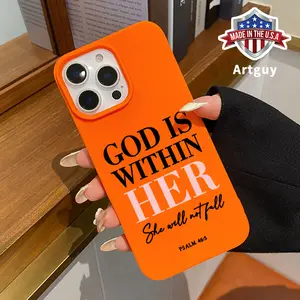 Large Hole Frosted TPU Phone Case for iPhone 15 Plus 16 Pro Max 14 13 12 11 XS XR God is within her Pattern Pocket-Friendly Shockproof Silicone Protective SoftCase