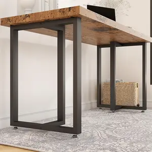 Industrial T-Shape Desk Legs | Heavy-Duty Set (Black)