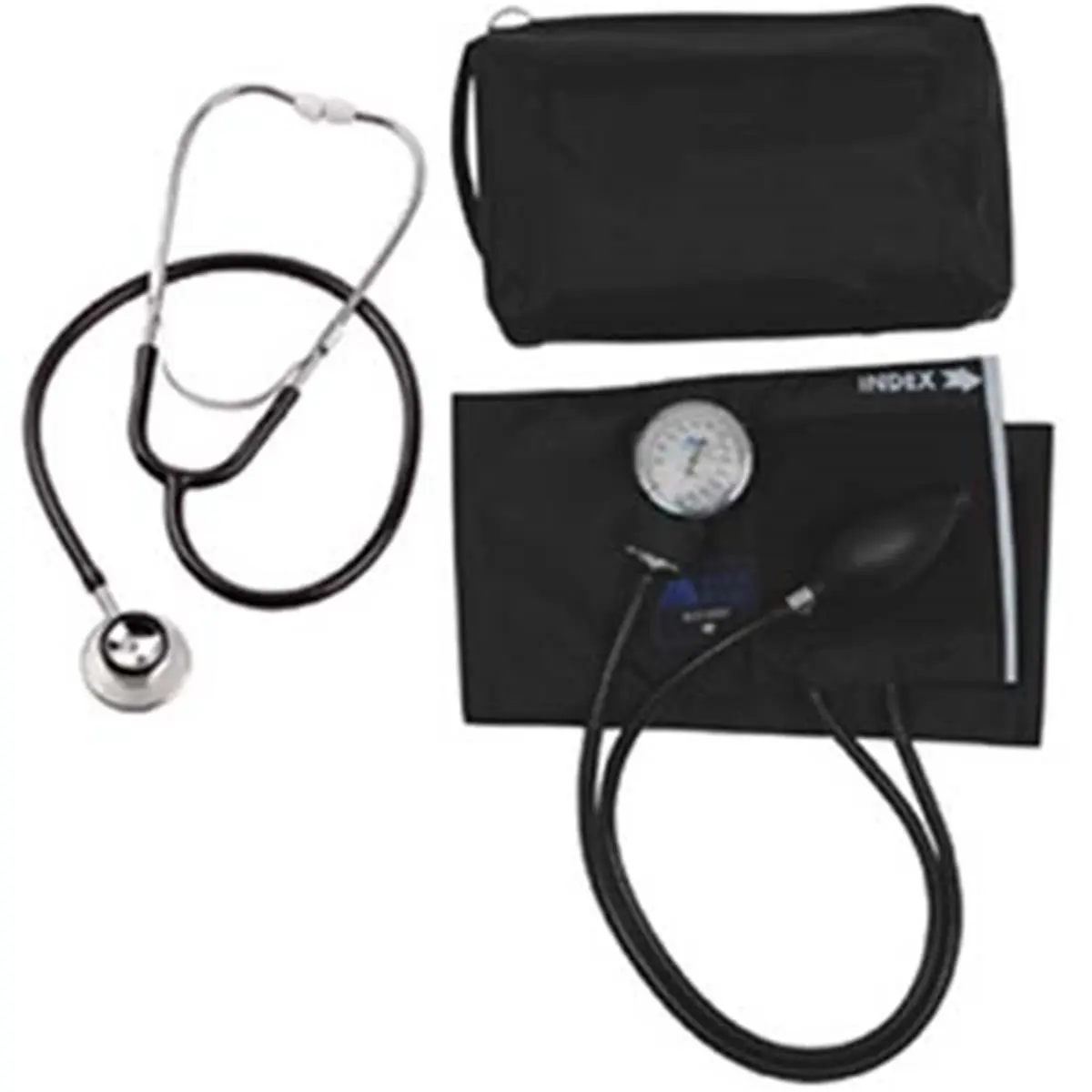 Mabis 01-260-021 MatchMates Dual Head Stethoscope Combination Kit - Black, Aluminum-Built Healthcare Car Inspection Tool