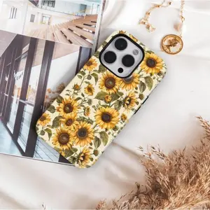Sunflower Yellow Floral Phone Case Aesthetic Trendy Flowery Suitable for IPhone17 11 12 13 14 15 16 Pro Max Air Plus