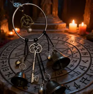 Handmade Magic Witch Bells Celtic Room Decor Dispels Bad Luck Brings Good Luck Hanging Decoration with Mystical Celtic Design j  hooks