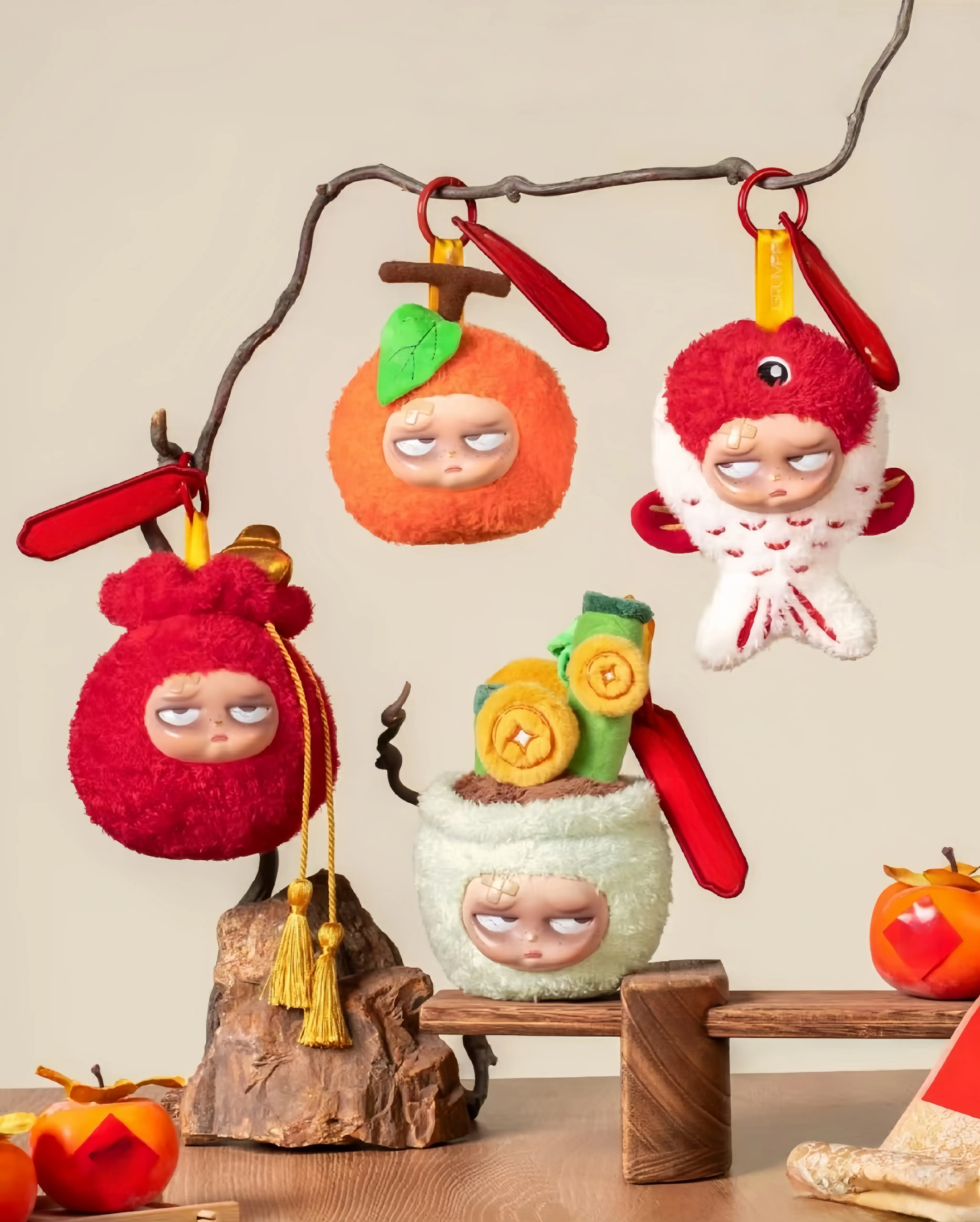 CN  grumpipi-Rampaging New Year Celebration series Mystery Boxes Bag Pendant Bunny Plush Dolls Soft Collectibles