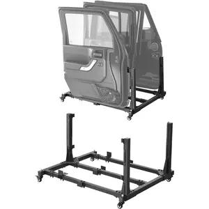 Father's Day Gift VEVOR Jeep Door Storage Cart, 4 Doors Moveable Storage Cart Rack with Thickened Rubber Cushion, Sturdy Car Door Holder Cart Fit for Jeep Wrangler JK JKU JL Gladiator