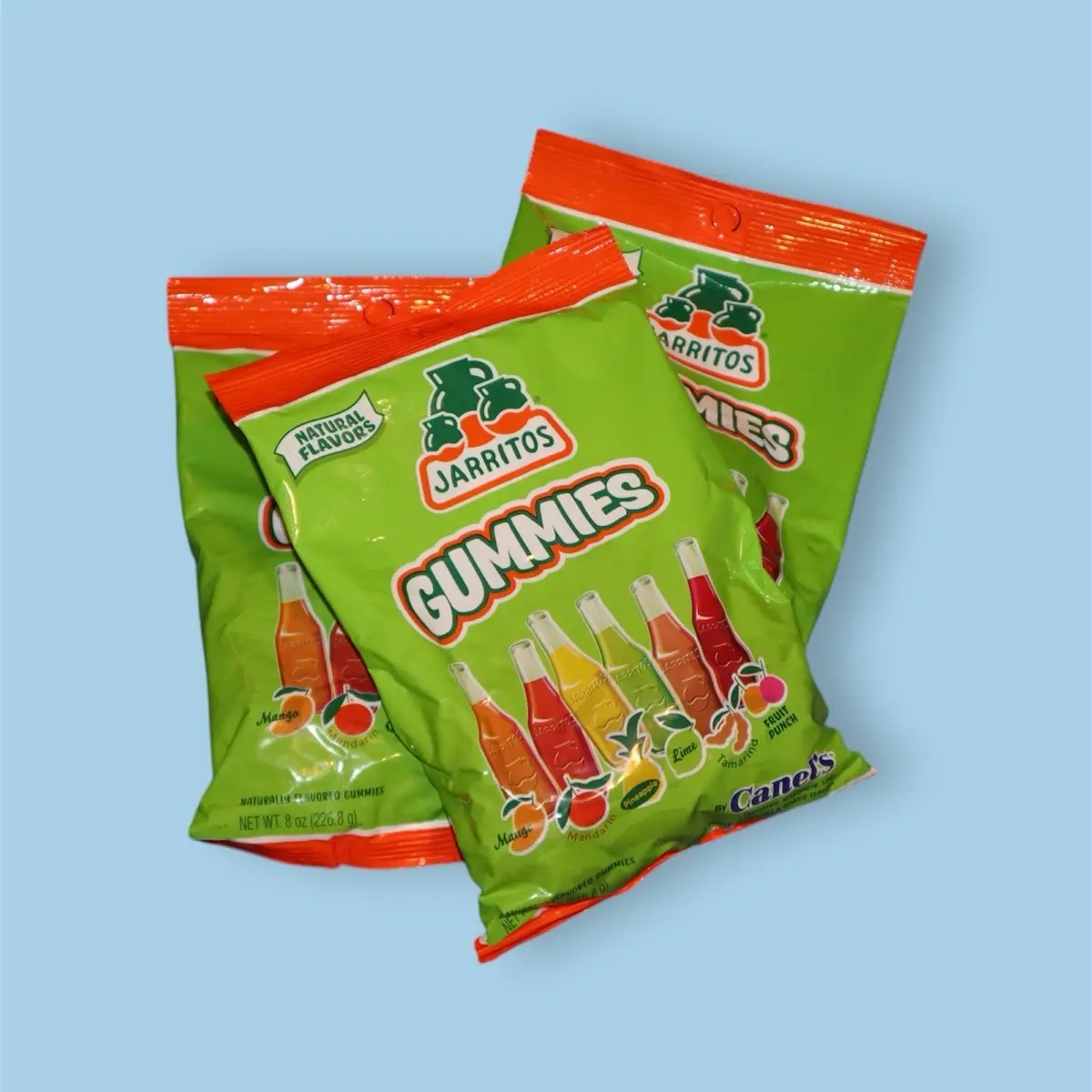Jarritos Gummies - 8 oz Natural Fruit Flavor - Pineapple, Lime, Mango, Tamarind, Mandarin, Fruit Punch - Snack, Candy tasty  candy candy