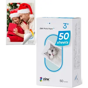 Zink  K100 Photo Paper 2x3? 50 Sheets,  Photo Printer Paper w/Adhesive , , Smudge Proof,  Proof,  Photo Paper Compatible w/ 2x3? Photo Printer Scrapbook