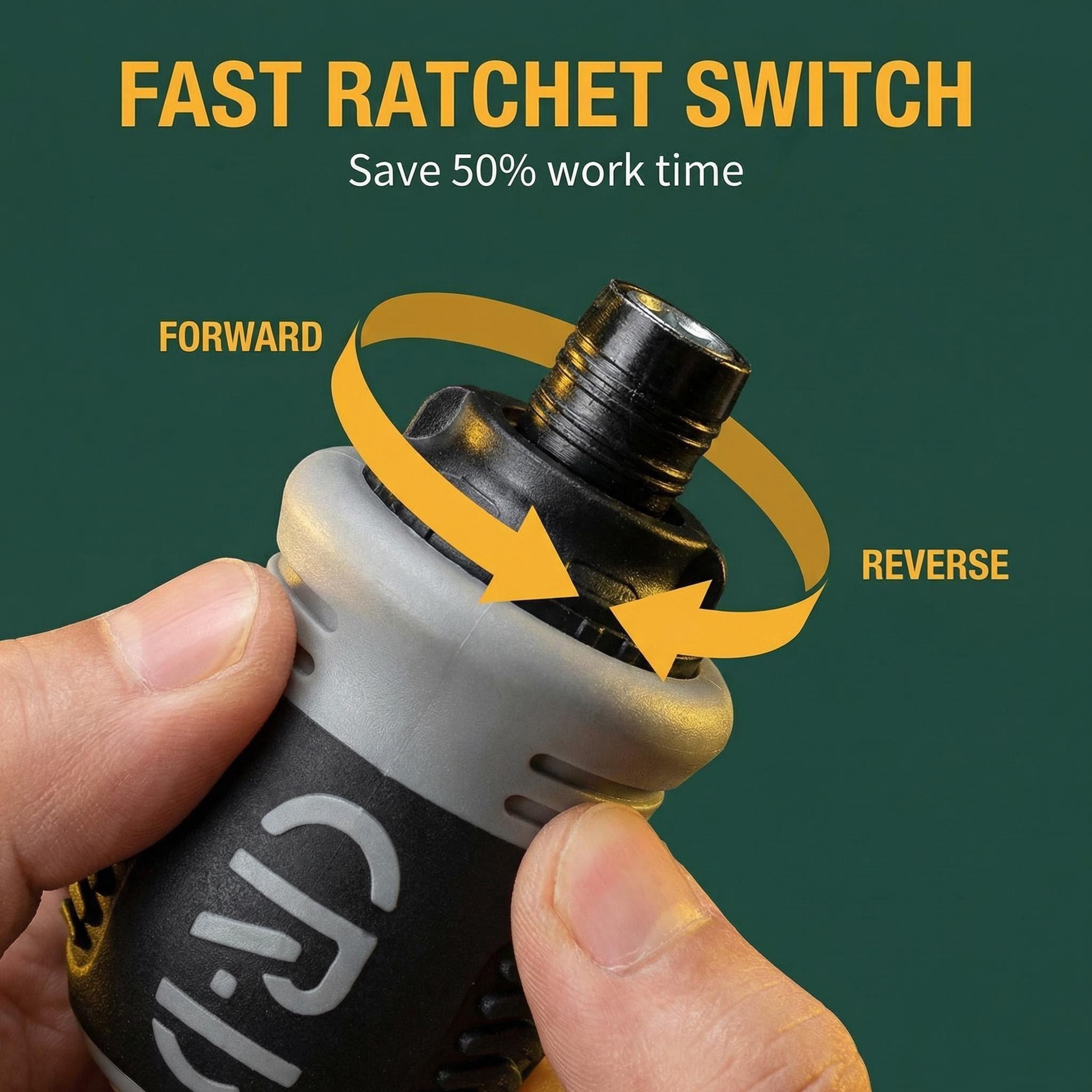 Ratchet Screwdriver 13-Piece Set+Magnetizer,CR-V Bits,Fast ReverseShort ratchet screwdriver CR-V hardened hard dual-purpose screwdriver head Telescopic dual-purpose screwdriver cross Slotted screwdriver head Screwdriver powerful magnetic multi-function