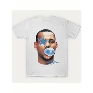 Lebrons James Allstars Bron Vintage-Inspired T-Shirt | 100% Cotton, Round Neck, Short Sleeve | Unique Basketball Star Design with "BUBBLE" Text | Men's Casual & Retro Style | Hand Wash or Dry Clean.......