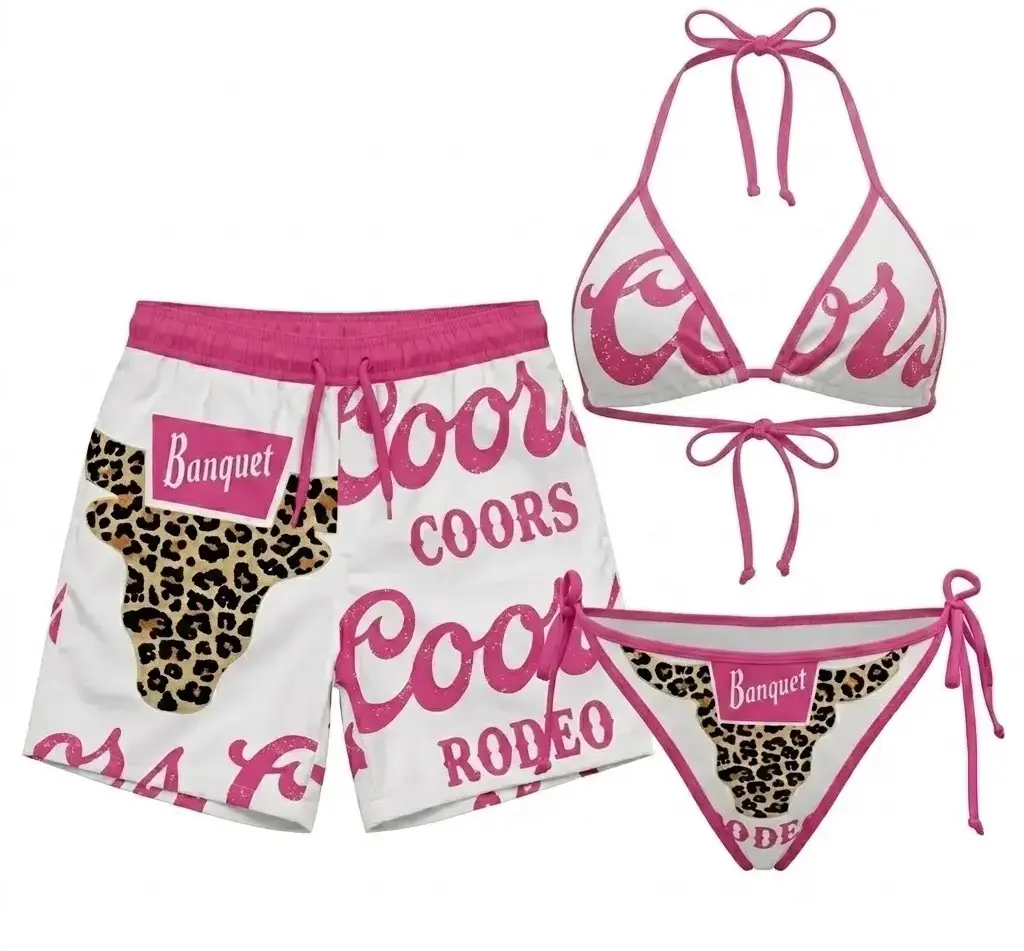 Matching Swimsuits for Couples, Women Bikini Set and Hawaiian Men Shorts, Summer Vacation Swimsuit, Beachwear, Gift For GF and BF