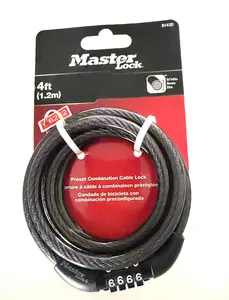 Master Lock Bike Lock Cable with Combination Black, 8143D Master Lock Bike Lock Cable with Combination Black, 8143D by Master Lock |