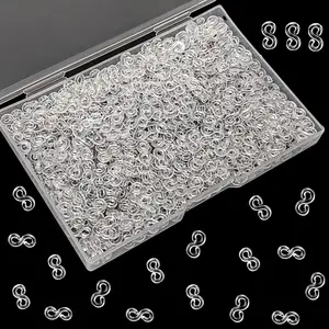 1000pcs S-Clips Rubber Band Clips Loom Band Clip Plastic Connectors Supplement Kit DIY Refill Supplies for Jewelry Craft (Clear)